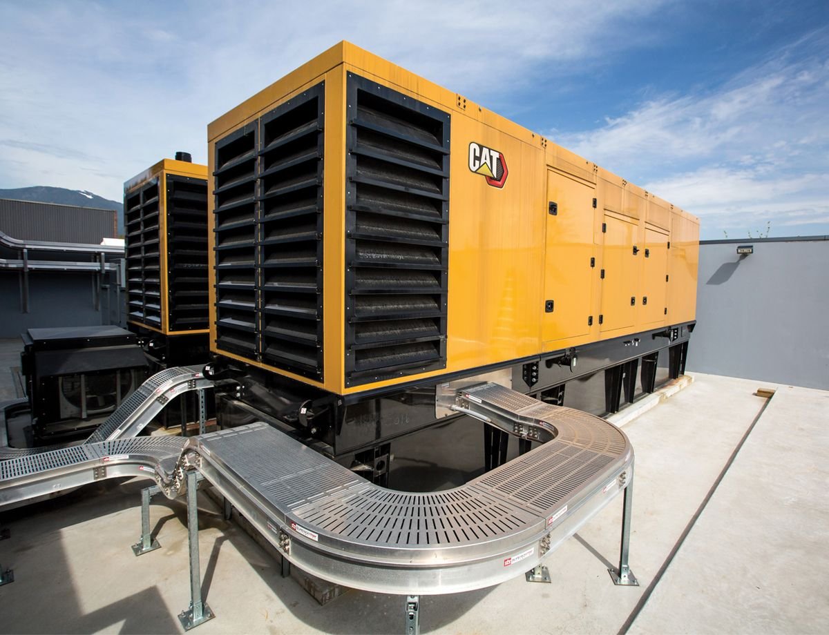 Cat Power Generator on Roof of Business