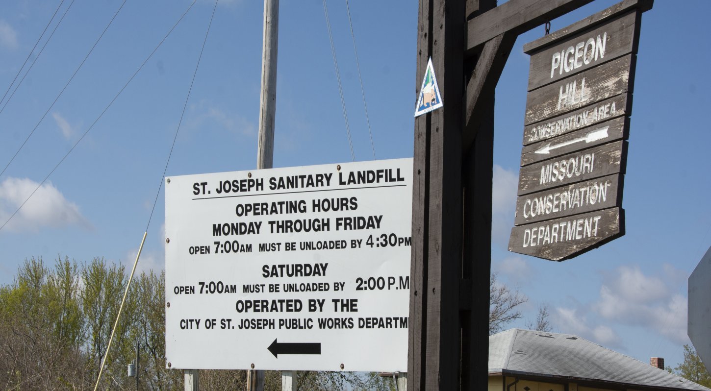 St. Joseph Missouri Landfill Entrance Sign